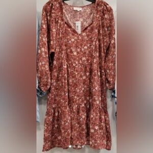 NWT Studio B Floral Woven Tiered Babydoll Dress          Size M